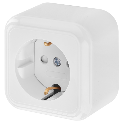 Розетка штепсельная с заземляющим контактом и шторками открытой установки РА16-280 - Фото 2