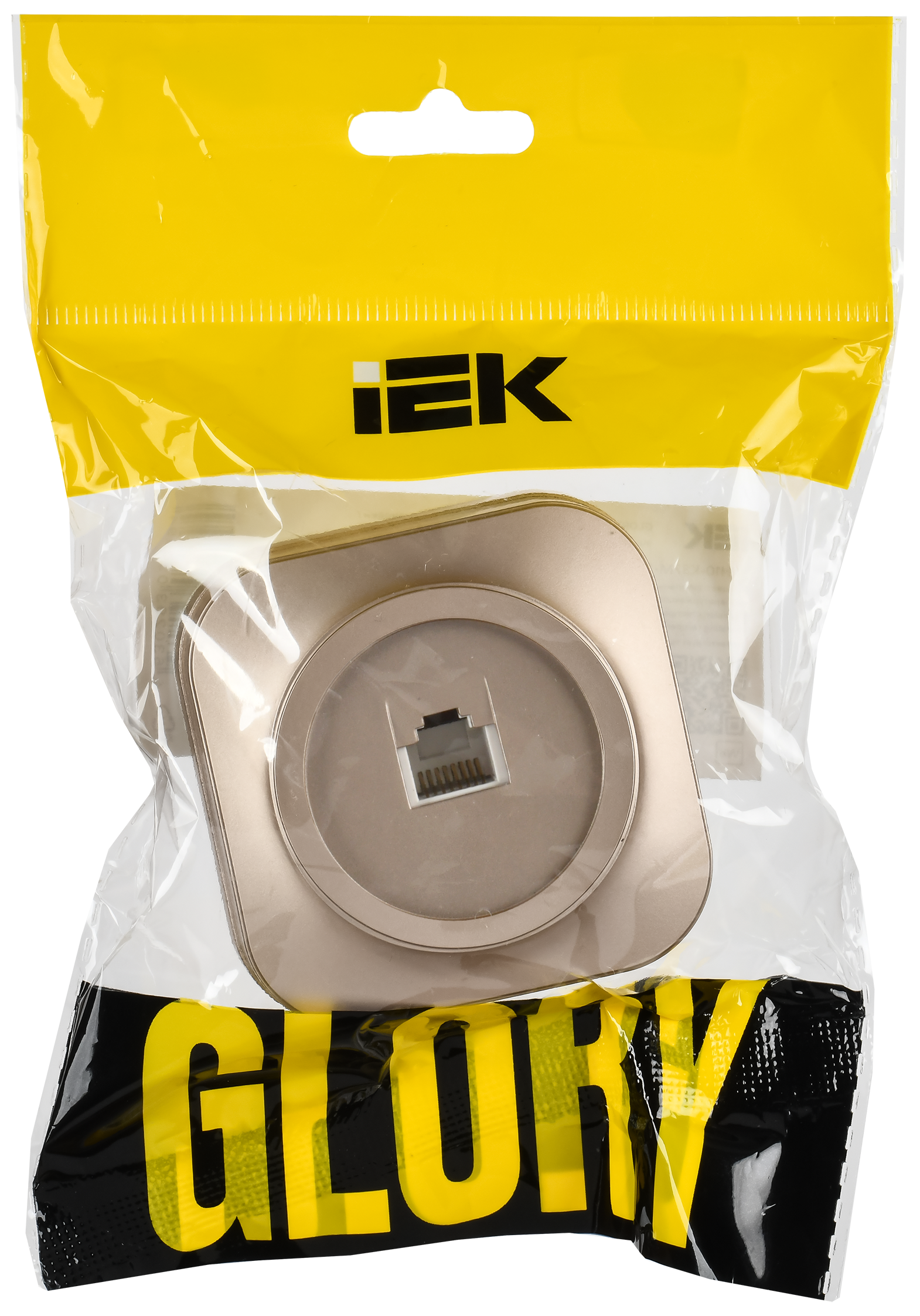 GLORY Розетка для открытой установки компьютерная RJ45 кат.5E РК10-ХШм шампань матовый IEK - Фото 2