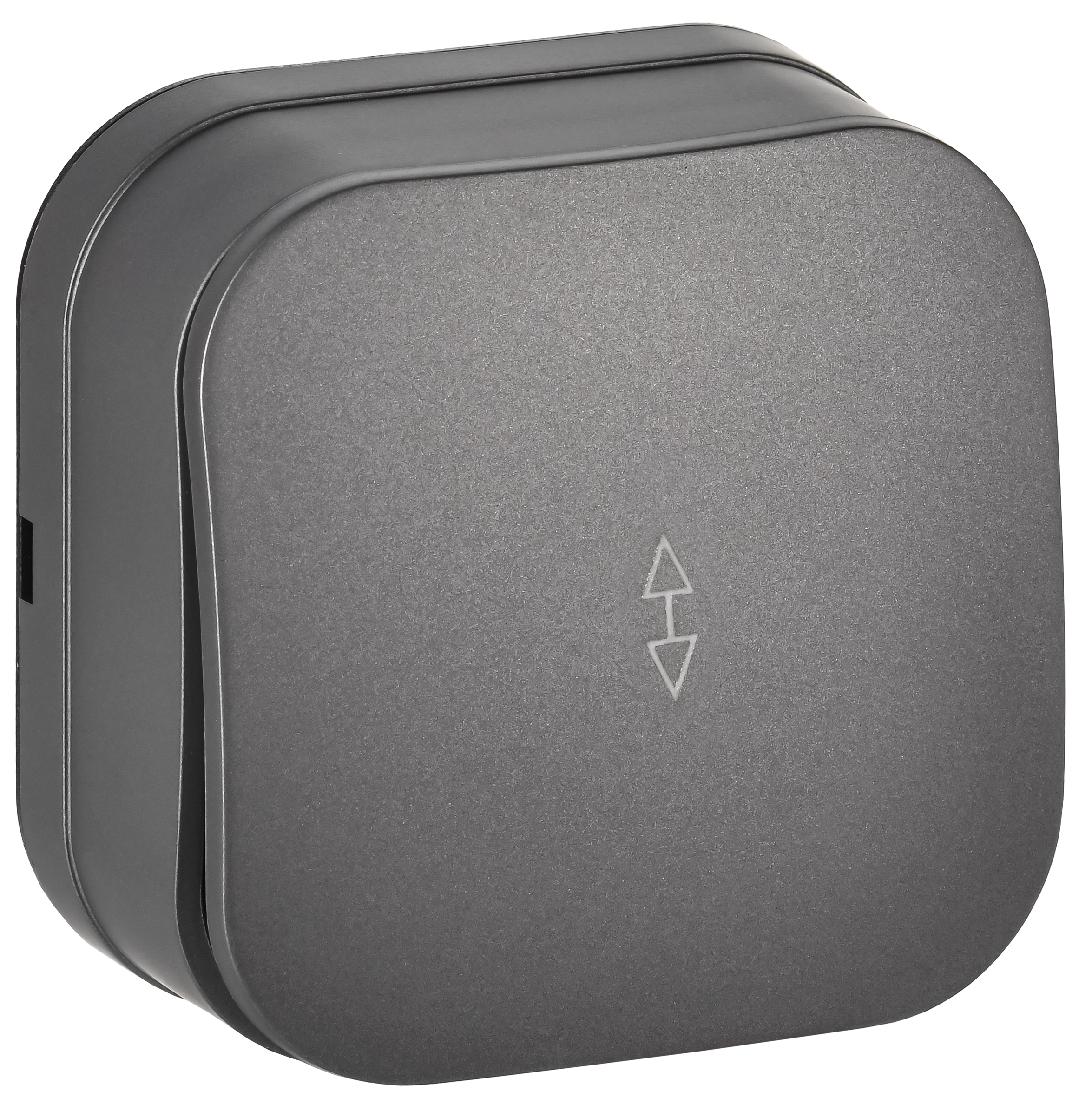 GLORY Выключатель 1-клавишный для открытой установки проходной 10А ВСп10-1-0-ХСм сталь матовый IEK EVH12-K46M-10