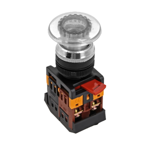 Кнопка AELA-22 белая с подсветкой NO+NC 220В Грибок EKF pbn-aela-1w-220