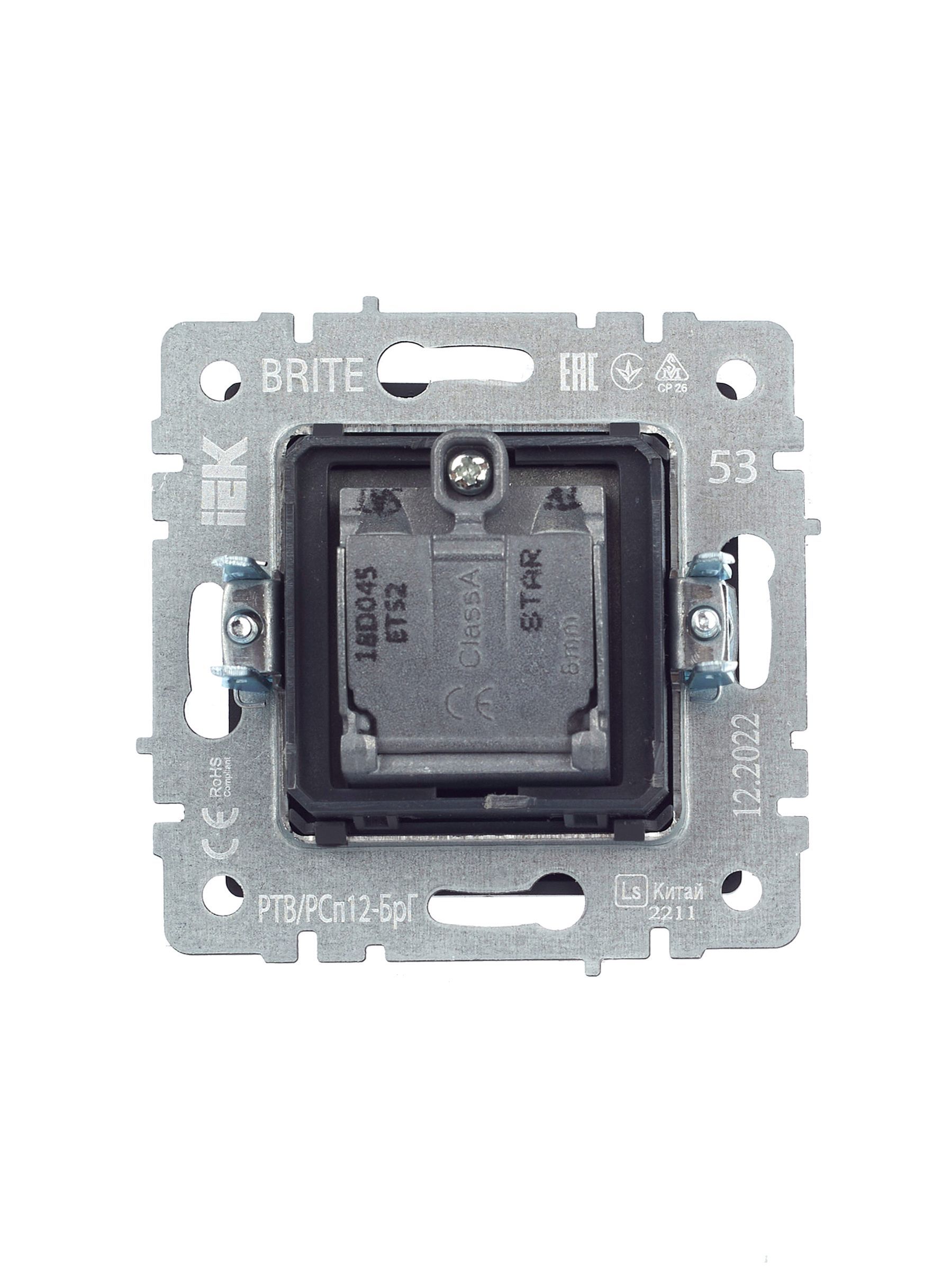 BRITE Розетка двойная TV+SAT РТВ/РСп12-БрГ графит IEK - Фото 2