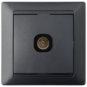 Розетка телевизионная скрытой установки ТР-042 графит 10396BY