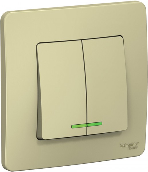 Выключатель 2-кл. СП Blanca 10А IP20 (сх. 5) 250В с подсветкой беж. SE BLNVS010517 - Фото 3