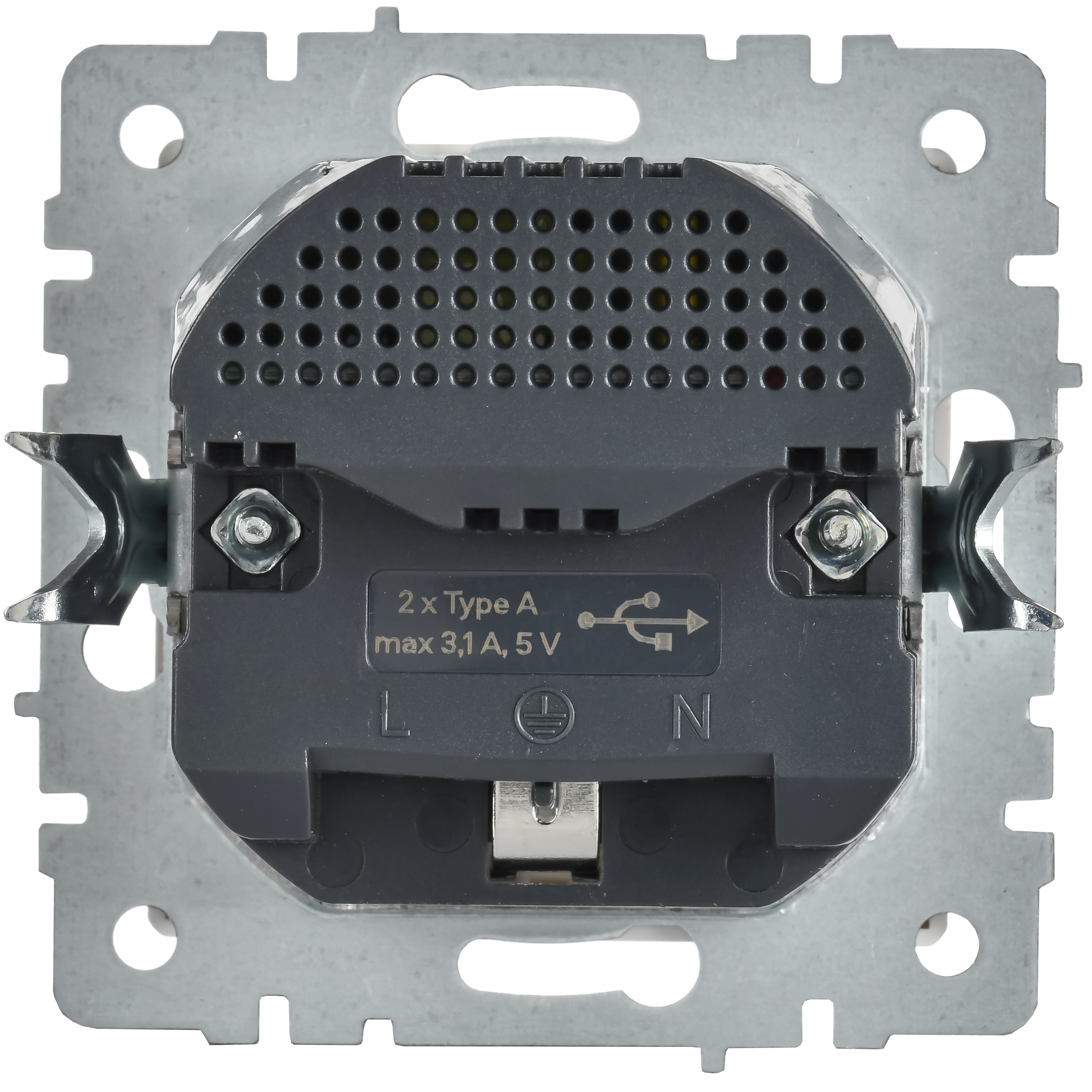BRITE Розетка 1-местная с заземлением с защитными шторками 16А с USB A+A 5В 3,1А РЮш10-2-БрАБ арктический белый IEK - Фото 6