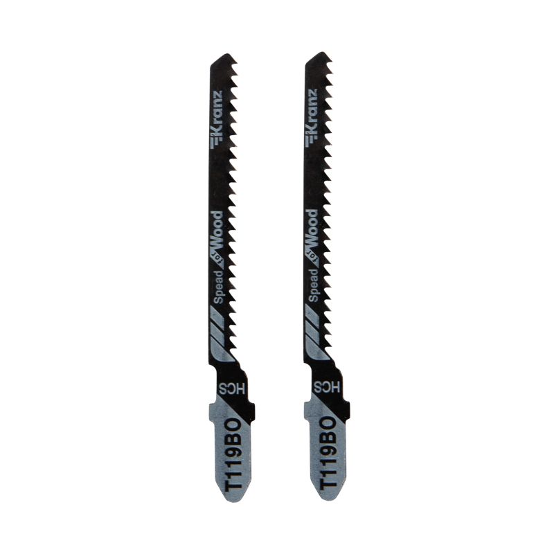 Пилка для электролобзика по оргстеклу T119BO 76 мм 12 зубьев на дюйм 4-20 мм фигурный рез (2 шт./уп.) Kranz KR-92-0311