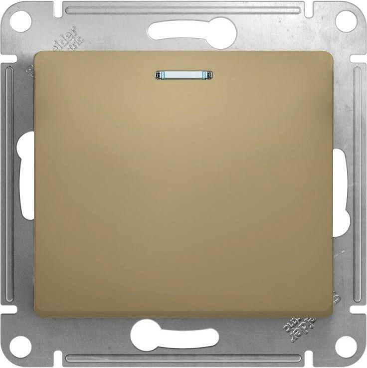 Выключатель 1-кл. СП Glossa 10А IP20 (сх. 1а) 10AX с подсветкой механизм титан SE GSL000413