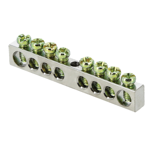 Шина PEN "ноль-земля" (6x9мм) 8 отв. цинк крепеж по центру EKF sn1-63-08