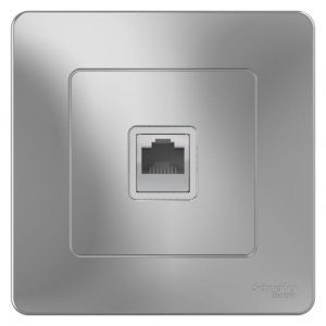Розетка телефонная 1-м СП Blanca RJ11 алюм. SE BLNIS011003 1210336