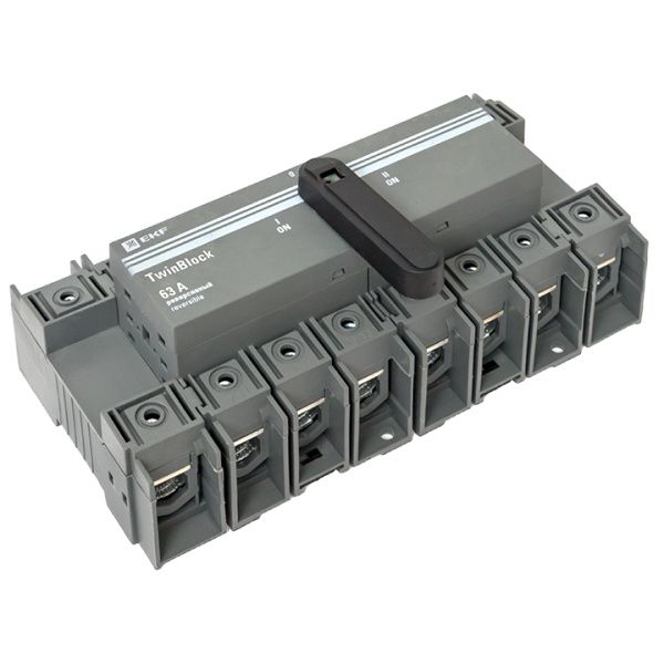 Рубильник 63A 4P реверсивный c рукояткой для прямой установки TwinBlock EKF - Фото 6