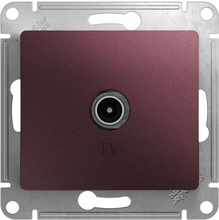 Розетка телевизионная TV Glossa коннектор механизм баклажан. SE GSL001193