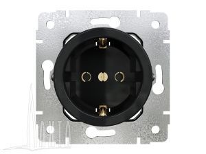 Розетка с ЗК, скрыт,установки, цвет - чёрный Лахта/Лахта СенатЪ GE35301-05