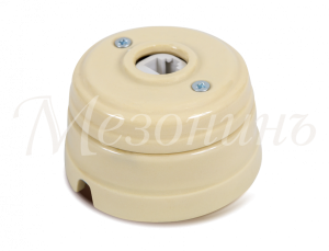 Розетка ретро фарфоровая компьютерная (в комплекте с подъемной рамкой, D70x45), цвет - слоновая кост GE70341-02