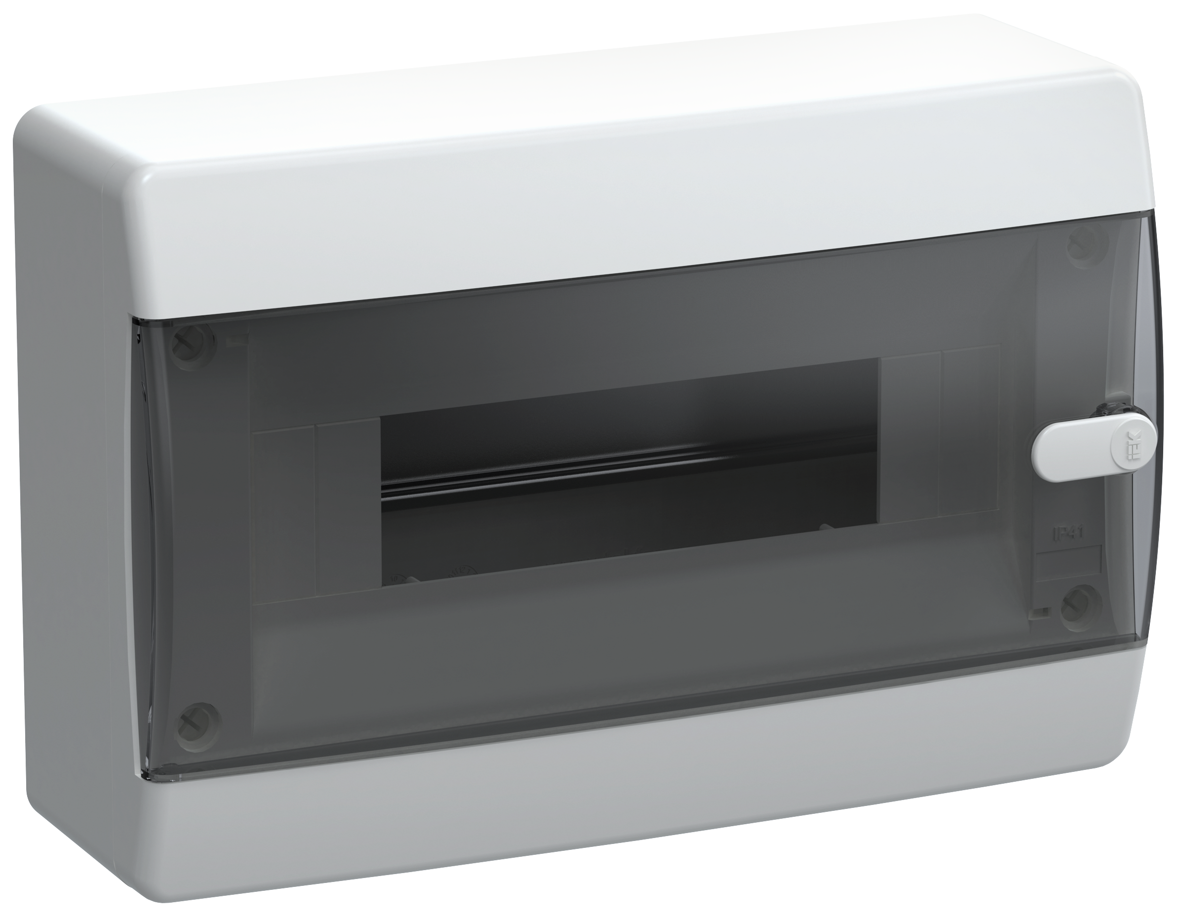 UNION Compact Корпус пластиковый БЕЛЫЙ ЩРН-П-12, IP41 черная прозрачная дверь IEK UIC-KP12-N-12-41-K01