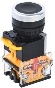 Кнопка управления D8-11T d=22мм 1з+1р с фиксацией черная IEK BBT30-11T-3-21-K02