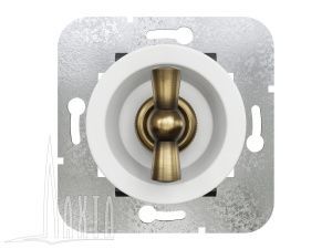 Выключатель проходной, скрыт,уст,, цвет - белый/бронза Лахта "СенатЪ" GE35404-0136