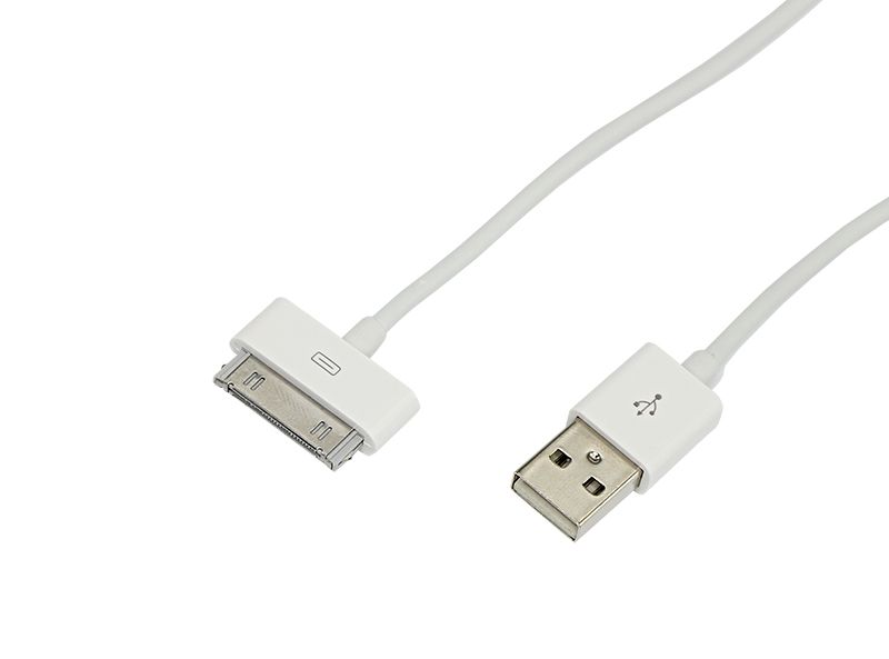 USB кабель для iPhone 4/4S 30 pin шнур 1 м белый REXANT 18-1123