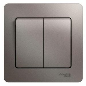 Выключатель 2-кл. СП Glossa 10А IP20 (сх. 5) 10AX в сборе платина SE GSL001252 454365