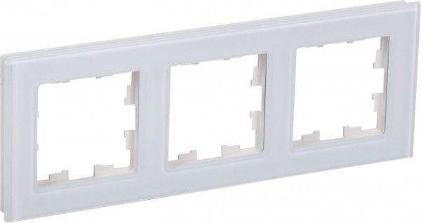BRITE Рамка 3 -местная РУ-3-2-БрБ стекло белый IEK BR-M32-G-K01