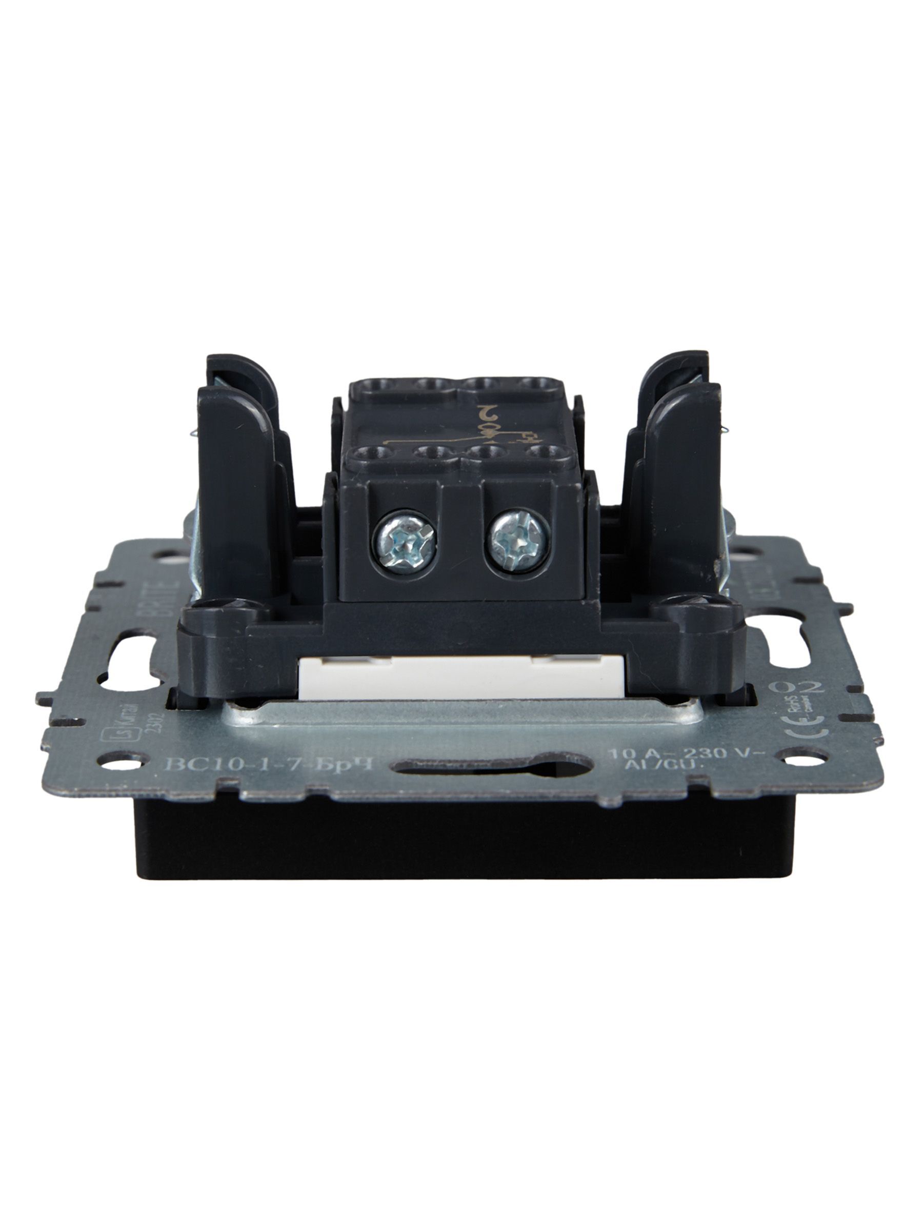 BRITE Выключатель 1-клавишный проходной с индикацией 10А ВС10-1-7-БрЧ черный IEK - Фото 4