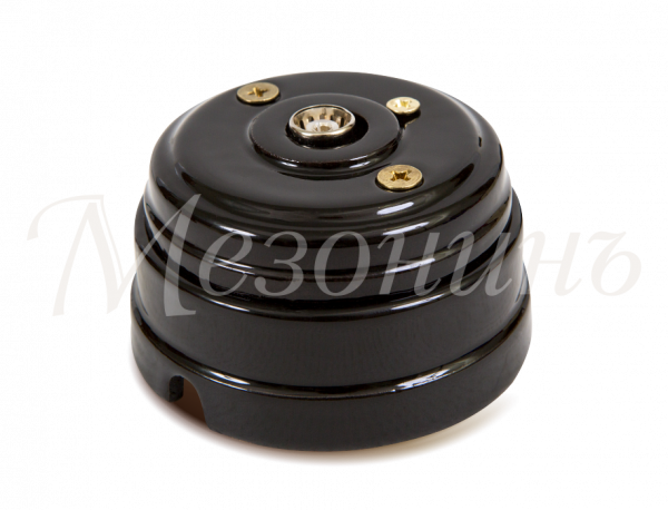 Розетка ретро TV (SAT) оконечная (в комплекте с подъемной рамкой D70x45), цвет - черный, коллекция "