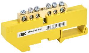 Шина PE "земля" на DIN-изол ШНИ-6х9-6-Д-Ж IEK YNN10-69-6D-K05
