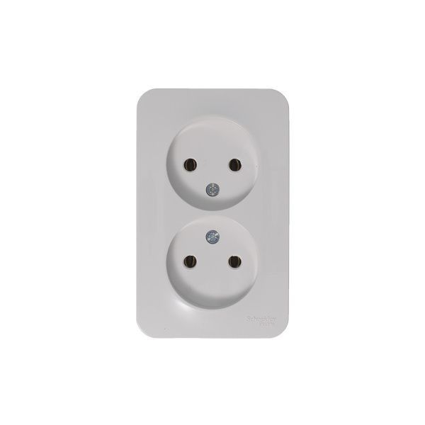 Розетка 2-м ОП Blanca 16А IP20 250В без заземл. без защ. шторок с изолир. пластиной бел. SE BLNRA000211 - Фото 3