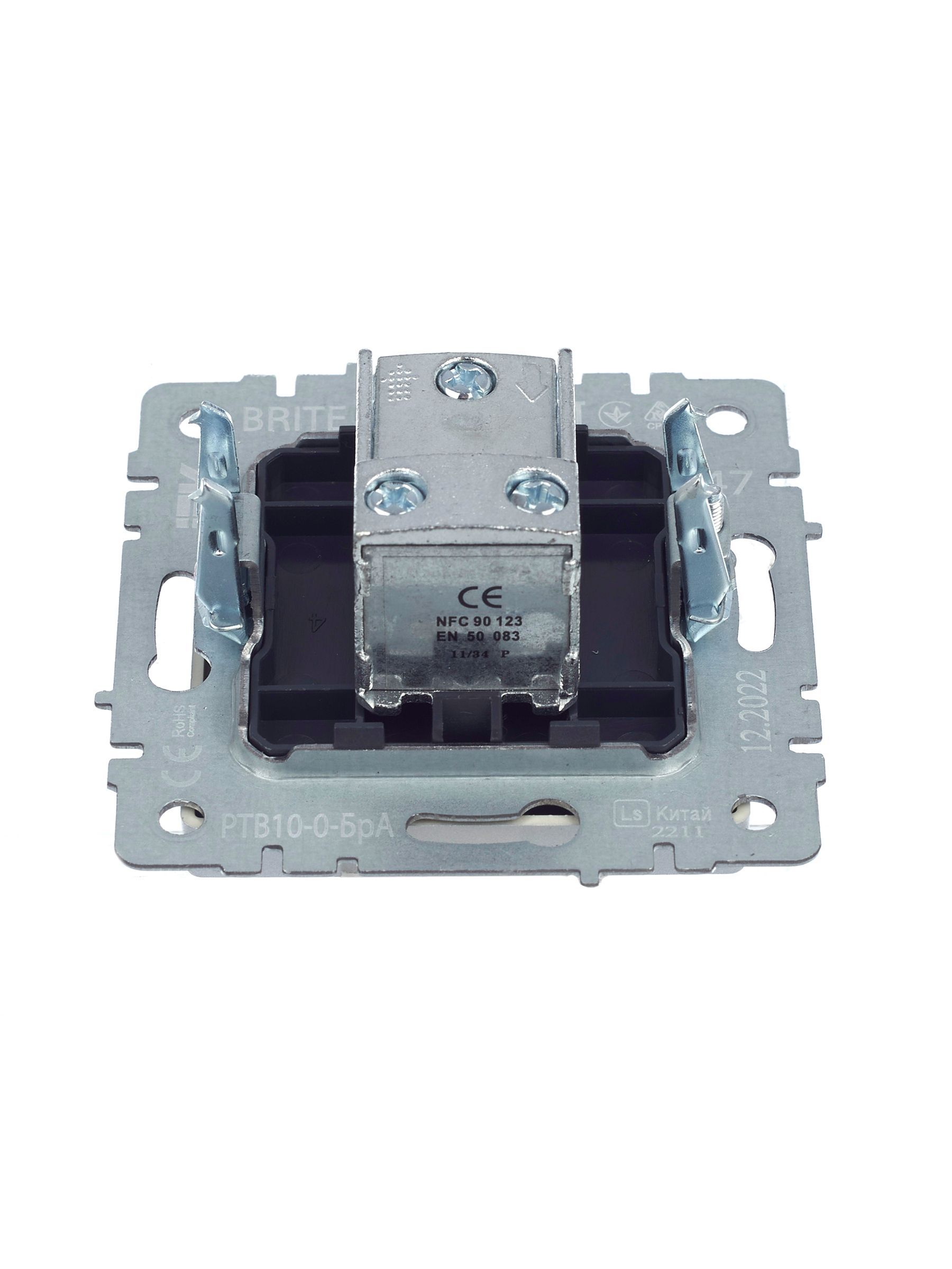 BRITE Розетка TV проходная РТВ10-0-БрА алюминий IEK - Фото 6