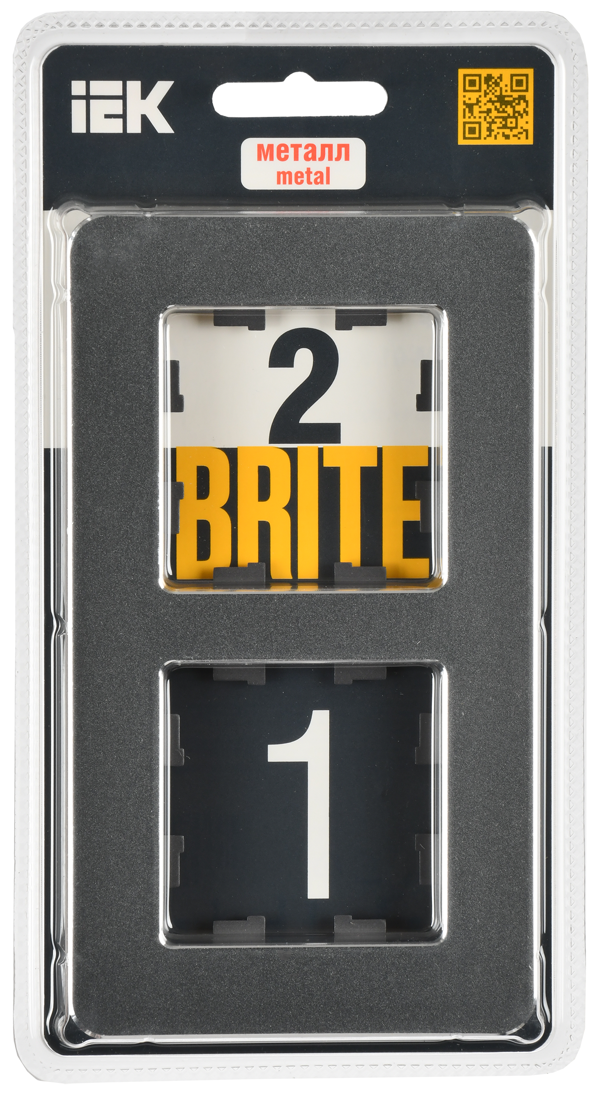 BRITE Рамка 2-местная РУ-2-1-Бр металл титан RE IEK - Фото 2