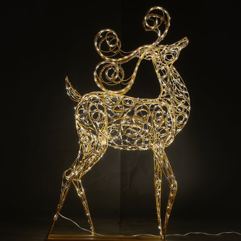 Декоративная 3D Олень с витыми рогами 180 см