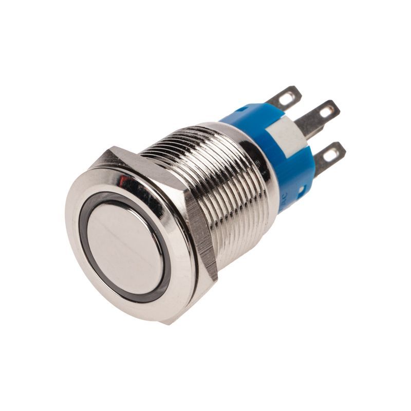 Кнопка антивандальная Ø19 12В(LED) Фикс (5с) OFF-ON/ON-OFF подсв/красная REXANT 36-3420