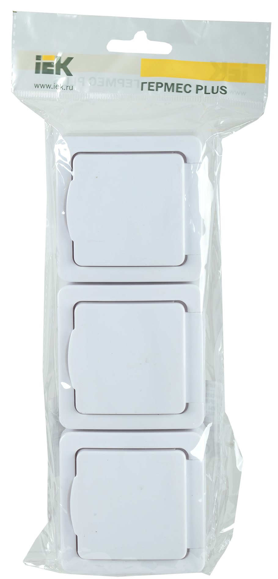 Розетка 4-местная для открытой установки РСб24-3-ГПБб с заземляющим контактом IP54 ГЕРМЕС PLUS белый IEK - Фото 2