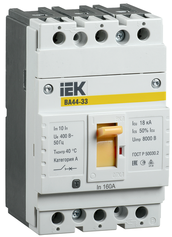 Выключатель автоматический ВА44-33 3Р 50А 15кА IEK SVA4410-3-0050