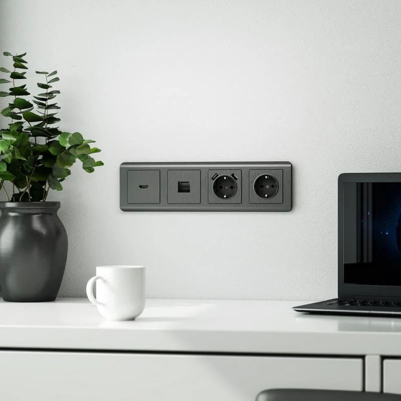 Рамка на 4 поста Stream (графит) Werkel - Фото 2