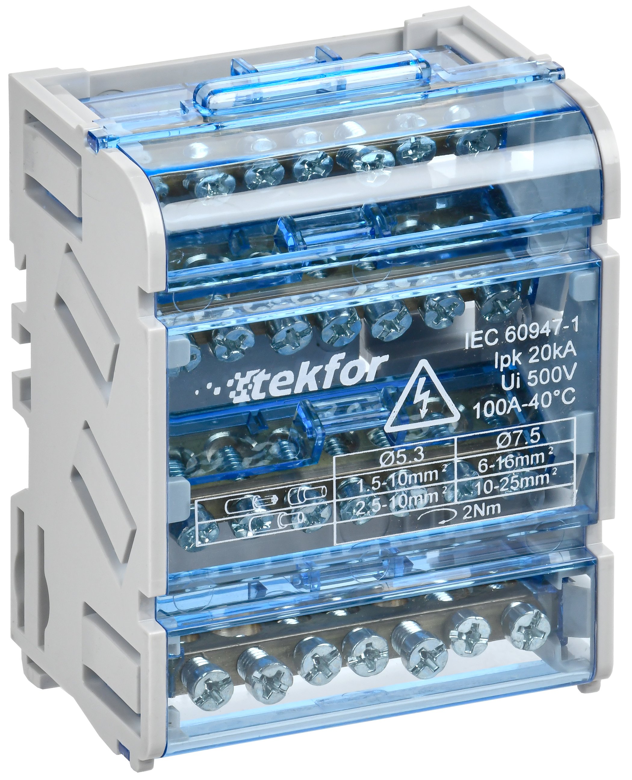 TEKFOR Шины на DIN-рейку (кросс-модуль) ШНК 4х7 3L+PEN IEK TF-DN10-4-07-100