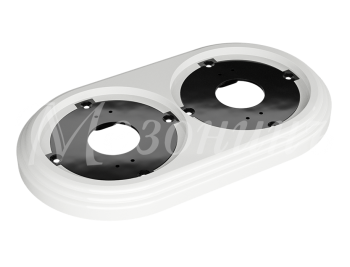 Рамка двухместная пластиковая, 163x92x14 мм, цвет - белый, серия УСАДЬБА, ТМ МЕЗОНИНЪ