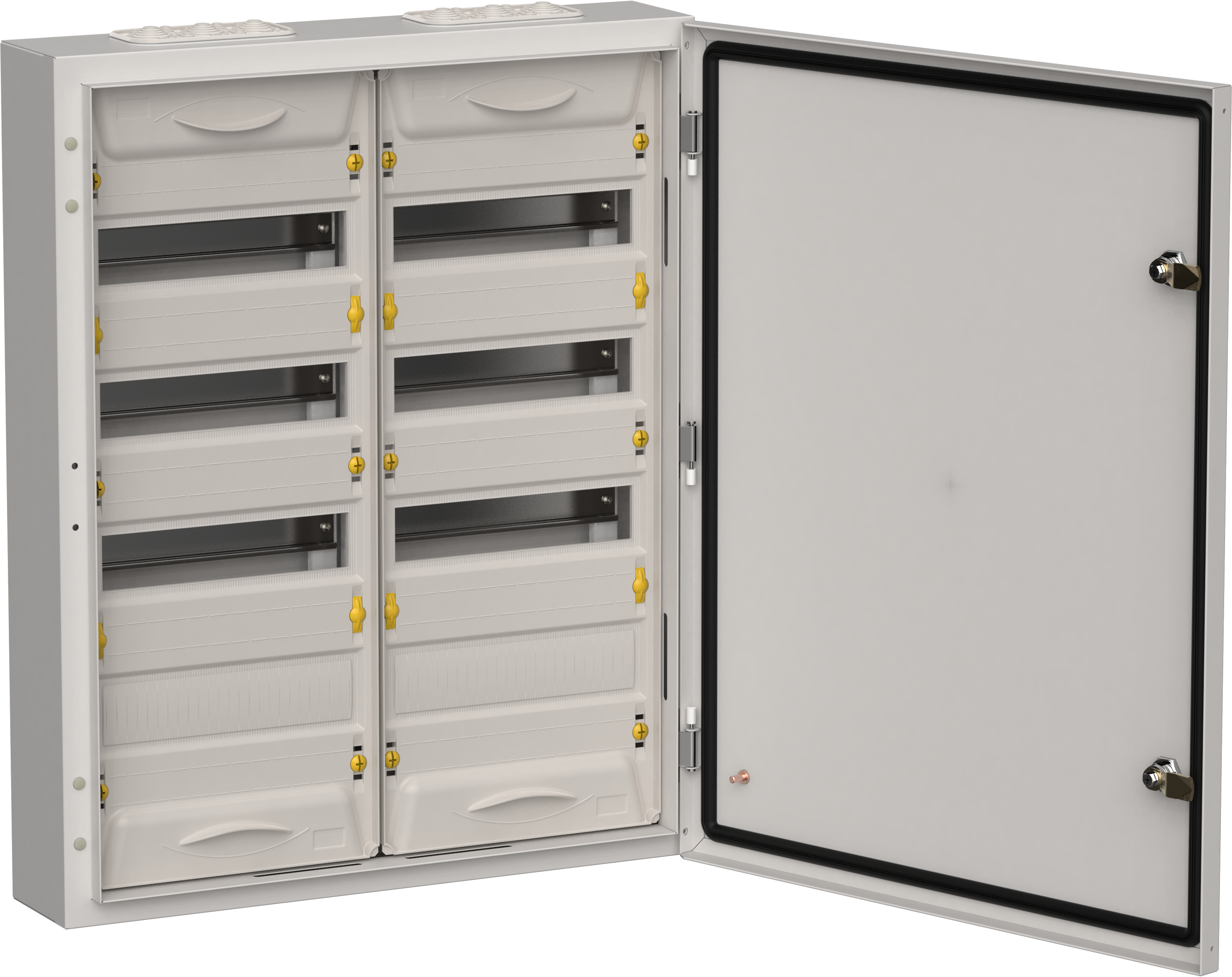 TITAN 5 Корпус металлический ЩРн-96 (2х48) 710х570х140мм IP54 серый (одна дверь) IEK TI5-50-N-2X048-54-7035