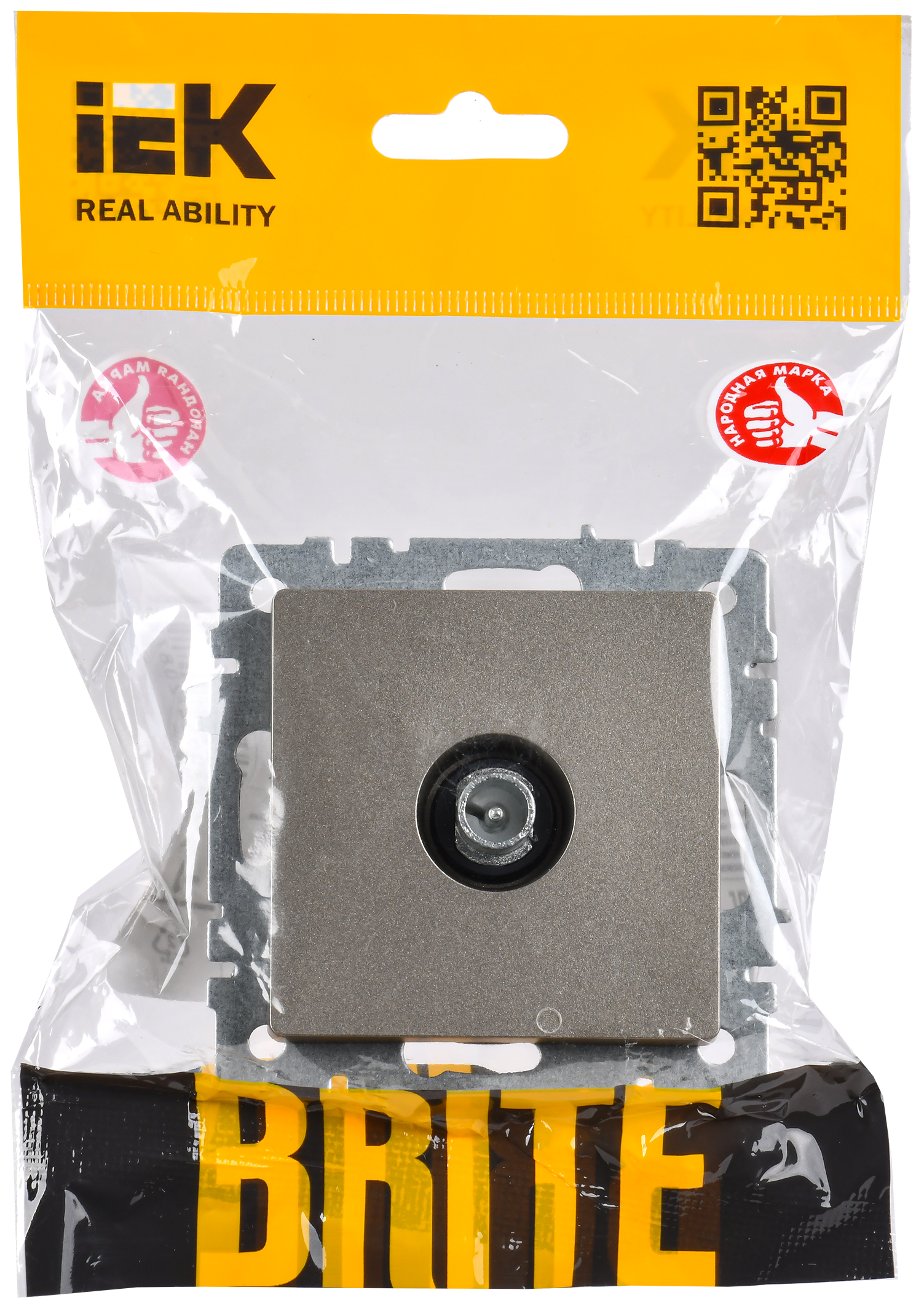 BRITE Розетка TV проходная РТВ10-0-БрШ шампань IEK - Фото 2