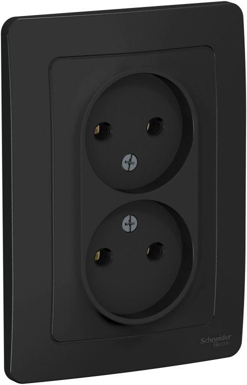 Розетка 2-м СП Blanca 16А IP20 250В без заземл. без защ. шторок антрацит SE BLNRS000026 - Фото 2
