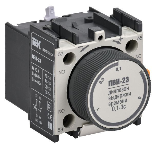 Приставка ПВИ-23 задержка на выключение 0,1-3сек 1NO+1NC IEK KPV20-11-3