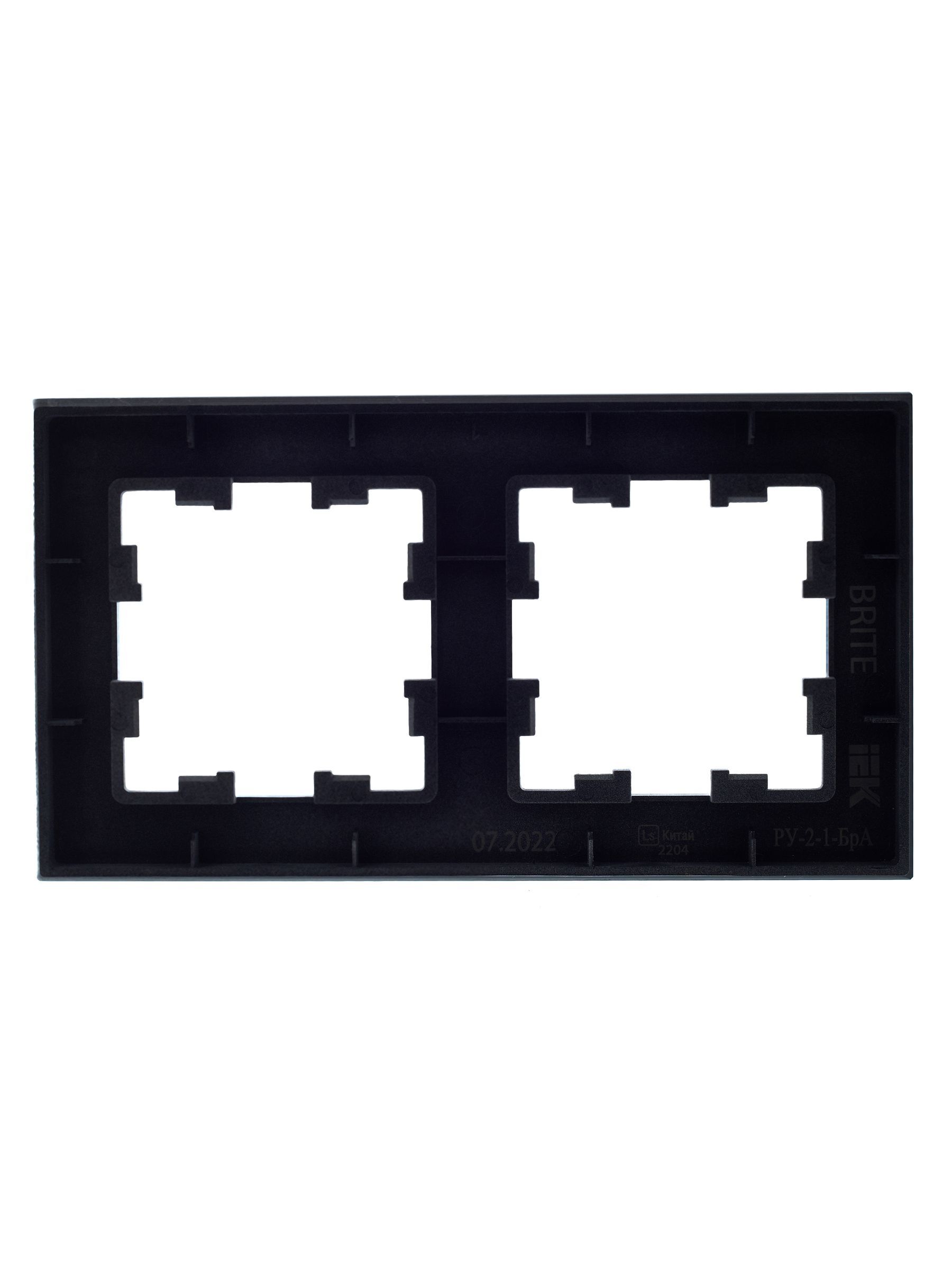 BRITE Рамка 2 -местная РУ-2-1-БрА металл алюминий IEK - Фото 6