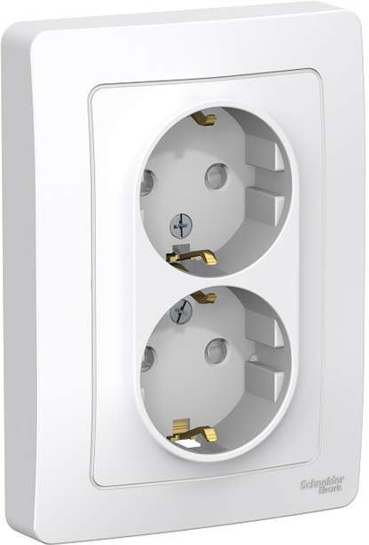 Розетка 2-м СП Blanca 16А IP20 250В с заземл. защ. шторки бел. SE BLNRS001121 - Фото 2