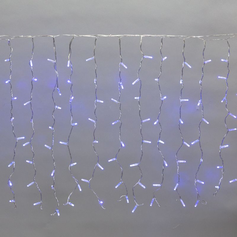 Гирлянда светодиодная Занавес 2x0,8м 160 LED СИНИЙ прозрачный ПВХ IP65 постоянное свечение 230В нужен блок 303-500-1 NEON-NIGHT