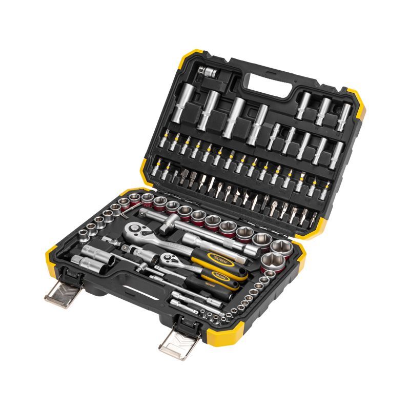 Набор инструментов, 1/2, 1/4, CrV, пластиковый кейс, 94 предмета KRANZ KR-66-6694