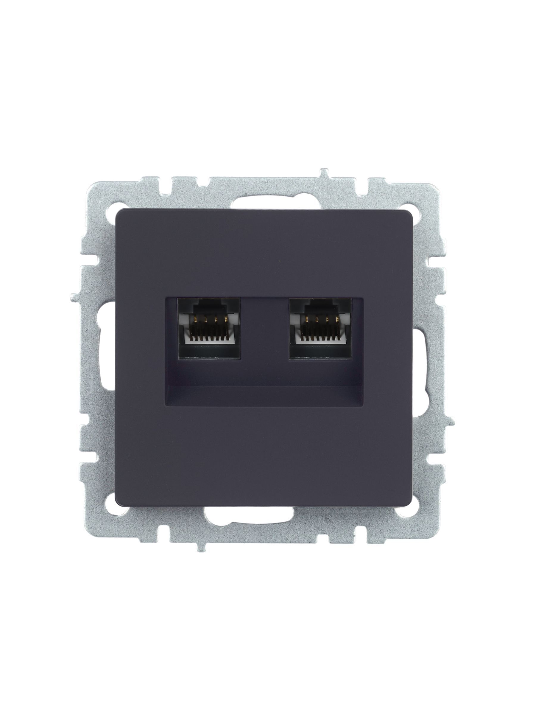 BRITE Розетка двойная RJ11+RJ45 кат.5E РК/Т12-БрГ графит IEK - Фото 3