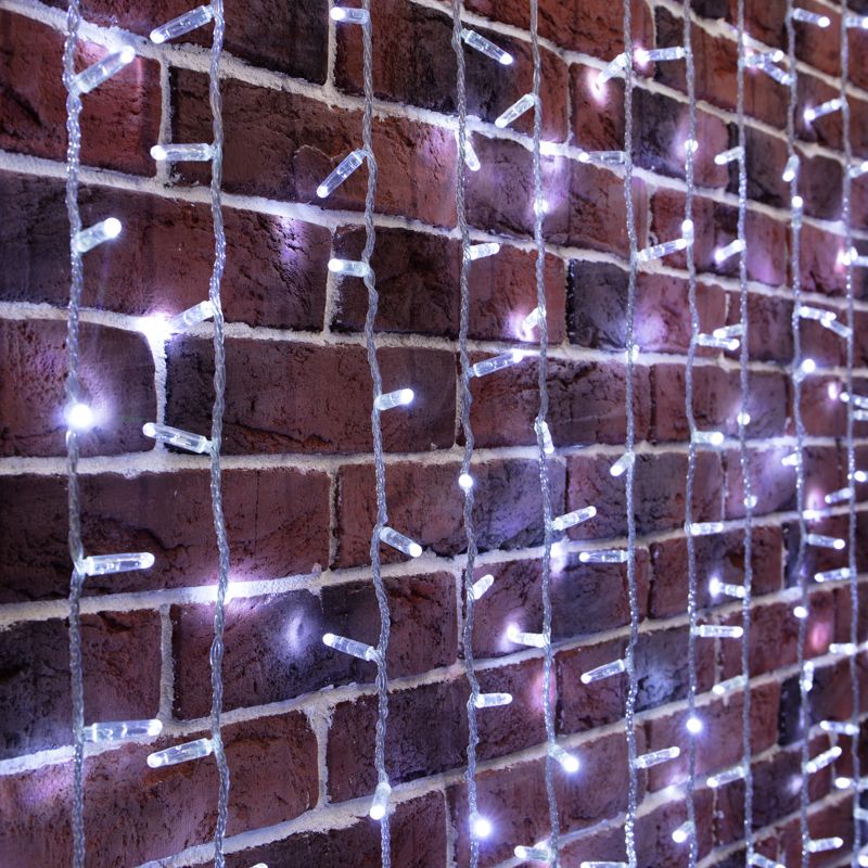 Гирлянда светодиодная Занавес 2х9м 1200 LED БЕЛЫЙ прозрачный ПВХ IP65 постоянное свечение 230В блок в комплекте NEON-NIGHT - Фото 2