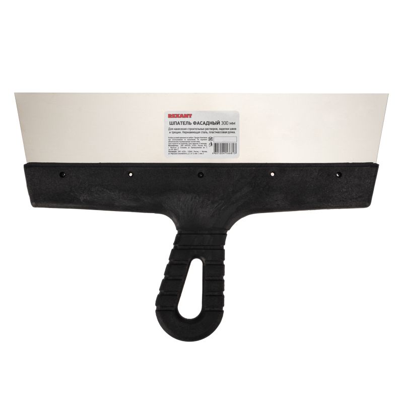 Шпатель фасадный 300 мм нержавеющая сталь, пластмассовая ручка REXANT 89-0208