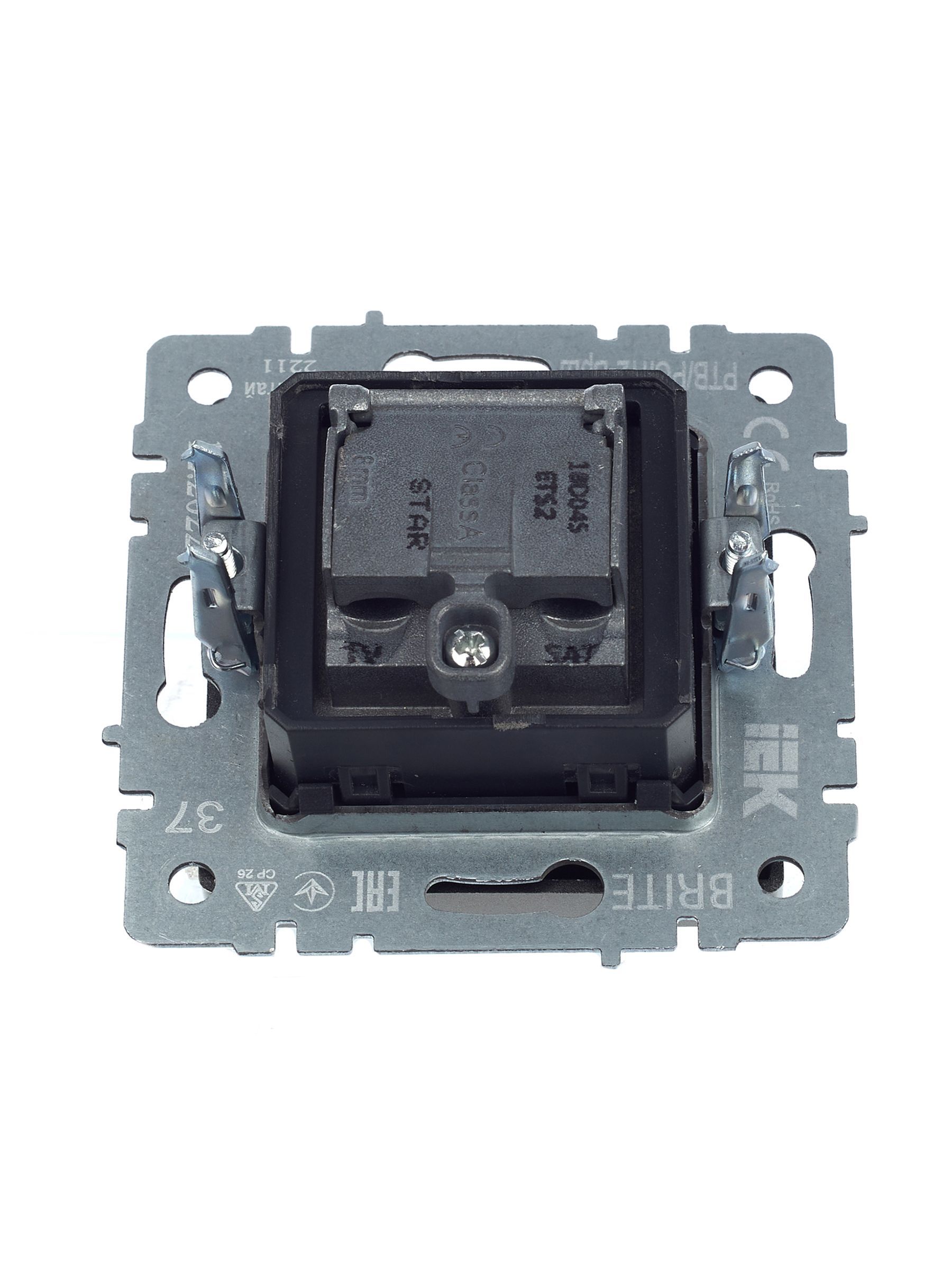 BRITE Розетка двойная TV+SAT РТВ/РСп12-БрШ шампань IEK - Фото 3