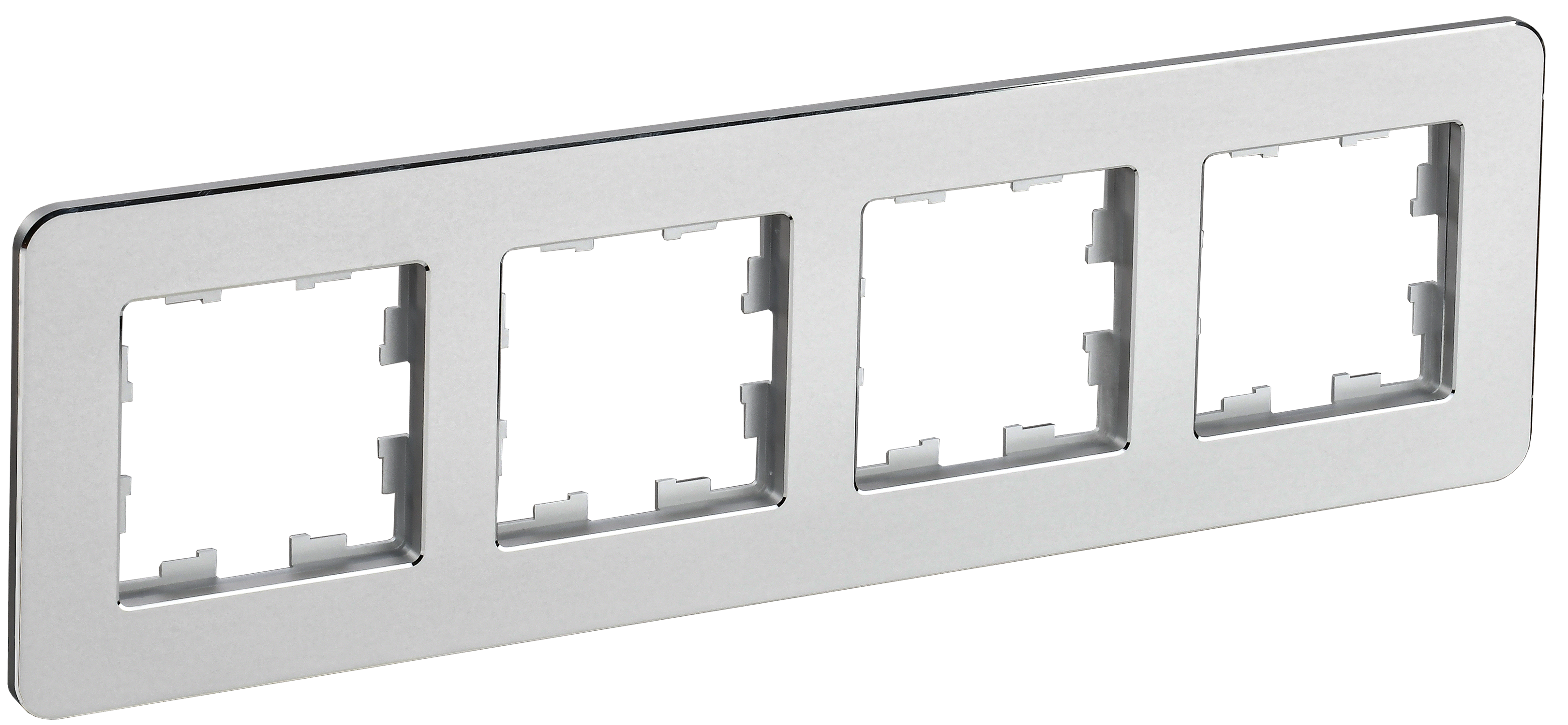 BRITE Рамка 4-местная РУ-4-1-Бр металл алюминий RE IEK