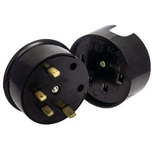 Разъем РШ-ВШ 32А 380В 3P+PE ОУ карболитовый черн. EKF AS-380-O-04