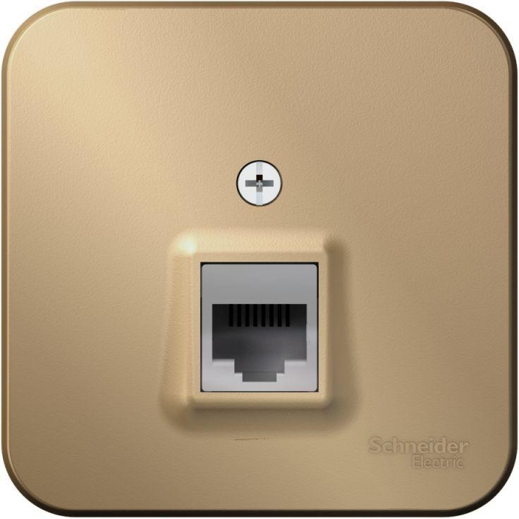 Розетка телефонная 1-м ОП Blanca RJ11 с изолир. пластиной титан SE BLNIA011004 - Фото 2